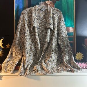 Elegant Nature Earthy Tones Cardigan Sweater - Brown and Cream